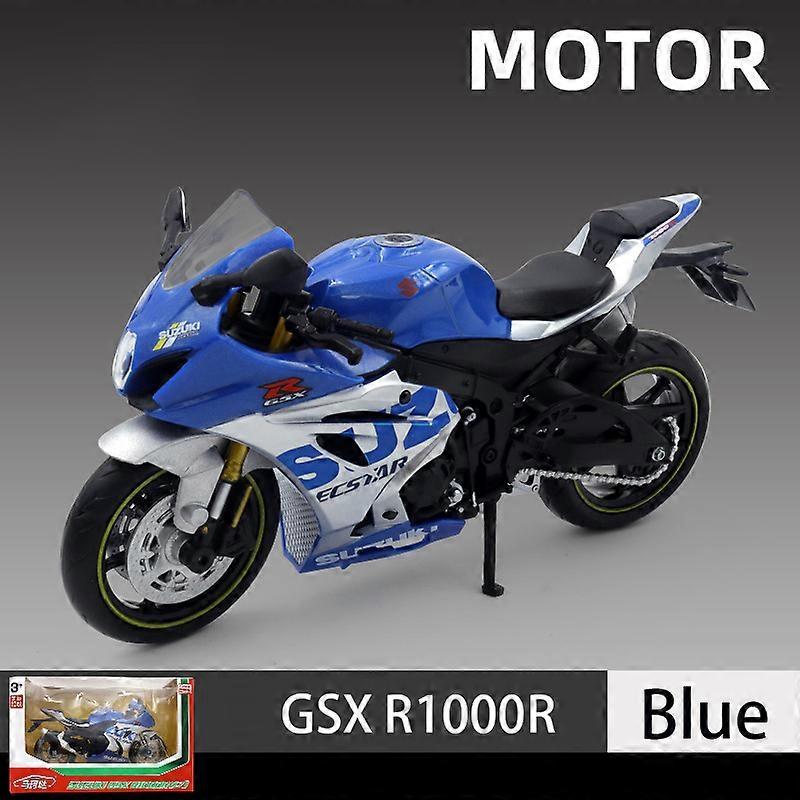 Toy Cars 1/12 Suzuki GSX-R1000R L7 Alloy Die Cast Motorcycle Model Toy Car Collection Autobike Shork-Absorber Off Road Autocycle Toy Gift Blue with...