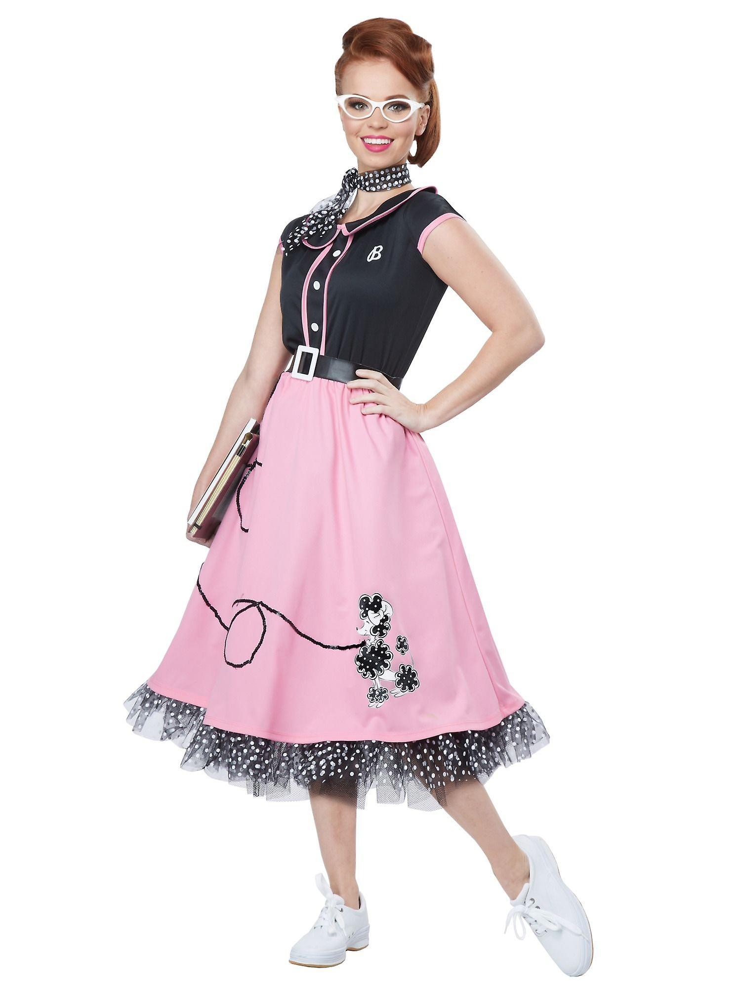 California Costume Collections 50s Sweetheart 1950s High School Rock Roll Poodle Greaser Womens Costume Pink X-Large (12-14)