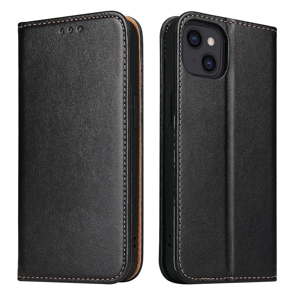 Fierre Shann Pu Leather Texture Leather Case For Iphone 13 Black