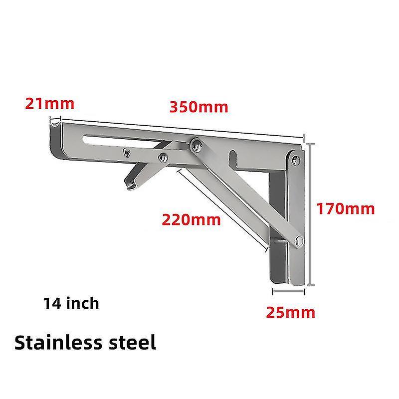 Santic 2pcs Triangle Folding Angle Bracket Heavy Support Adjustable Wall Mounted Shelf Furniture Hardware Bracket For Shelf Bench Table 2PCS Stainl...