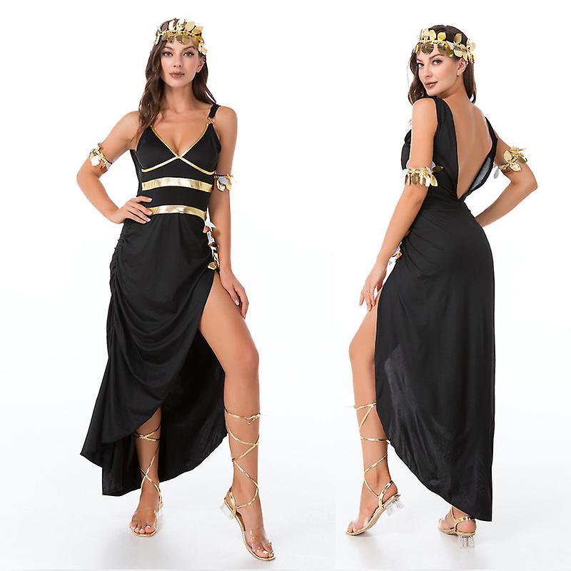 Baiyis Ancient Egypt Cleopatra Costume Greek Goddess Cosplay Halloween Carnival Costume For Women S