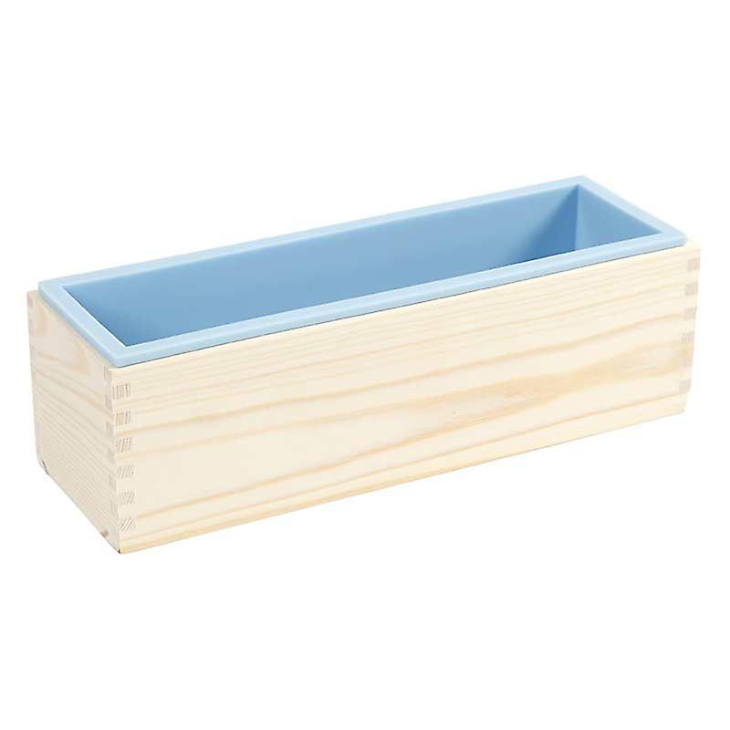 Creotime Wooden and silicone soap mould - 27.5 x 8.6 x 8 cm Blue 8,6 x 27,5 x 8 cm