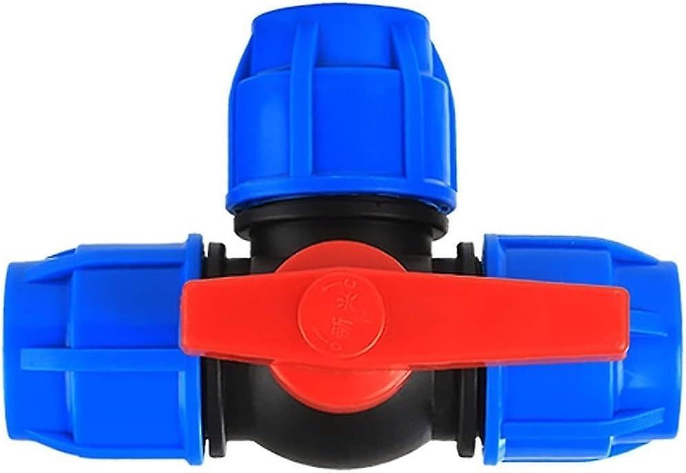 Seenlin Plastic Three-way Ball Valve, T-type Pe Water Pipe Ferrule Connection Valve, Water Pipe Quick Connector, Diameter 50 mm