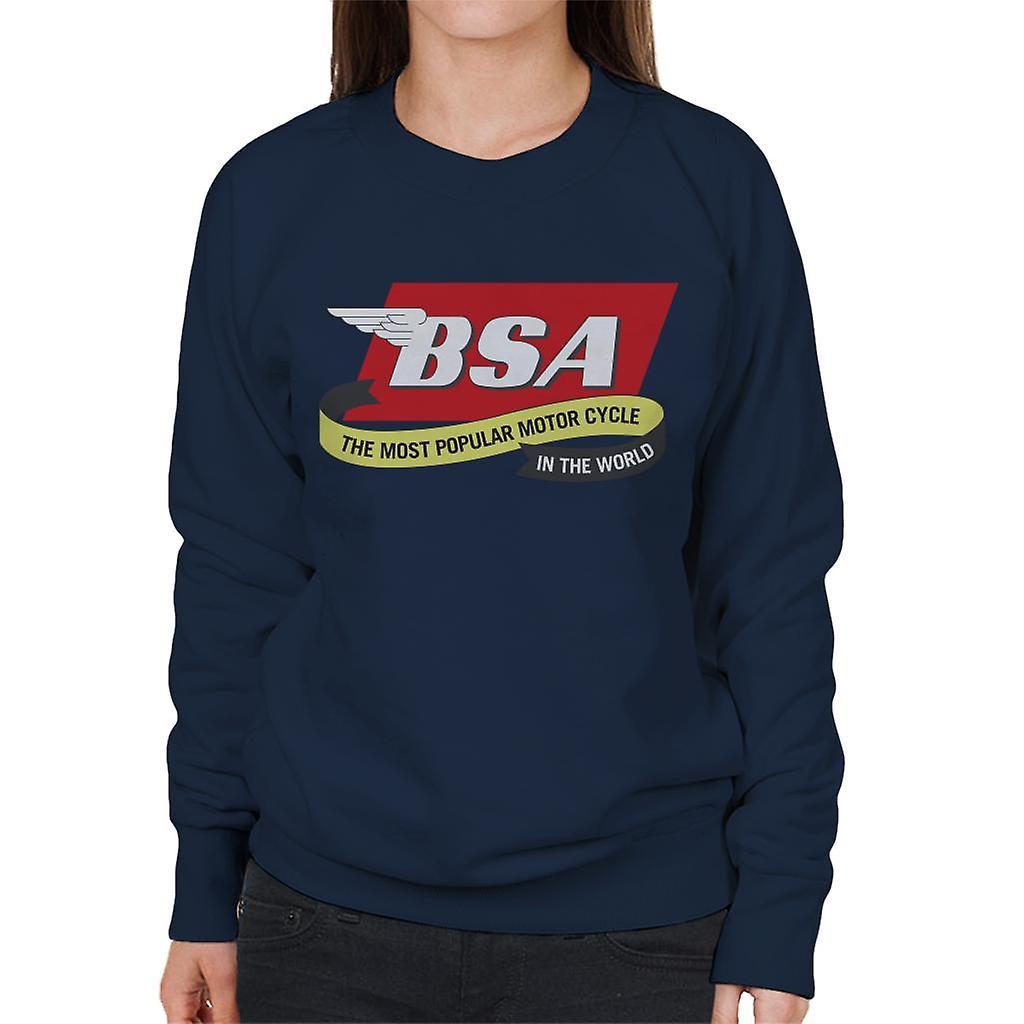 BSA The Most Popular Motorcycle In The World Women's Sweatshirt Navy Blue X-Large