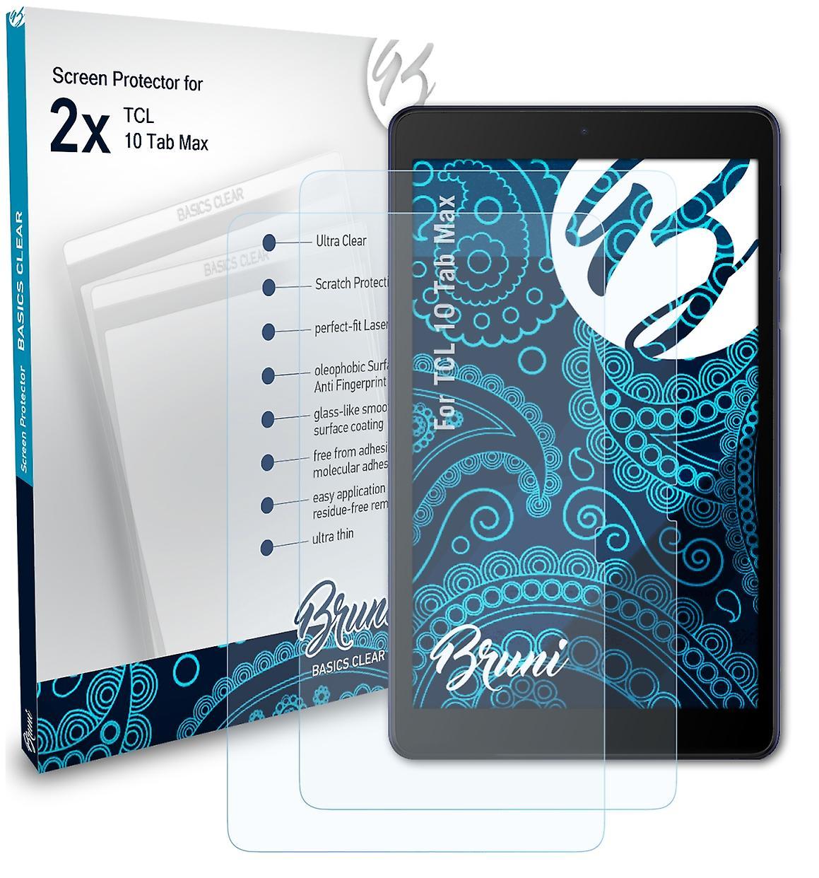 Bruni 2x protective film compatible with TCL 10 Tab Max film clear