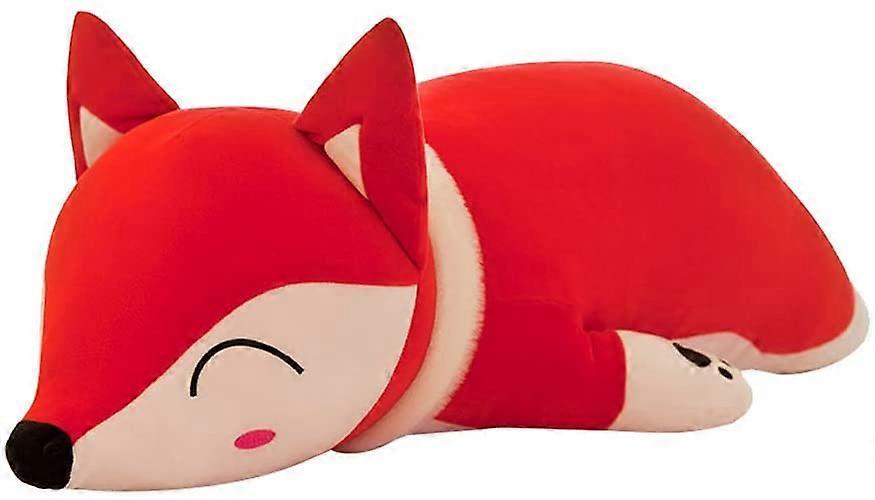 Linkrunning Plush Pillow Fox Corgi Plush Toy Cuddly Toy Cuddly Pillow Plush Pillow Toy Birthday Christmas Gift Sleeping Doll(Brown 35cm) red