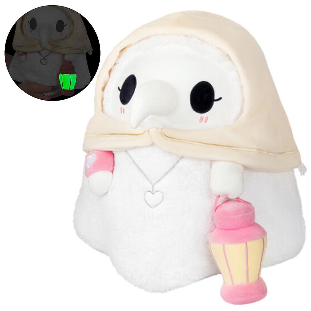 Favrison Plague Doctor Nurse Plush Toy Luminous Stuffed Doll Toy Soft Plushie Figure Gift White