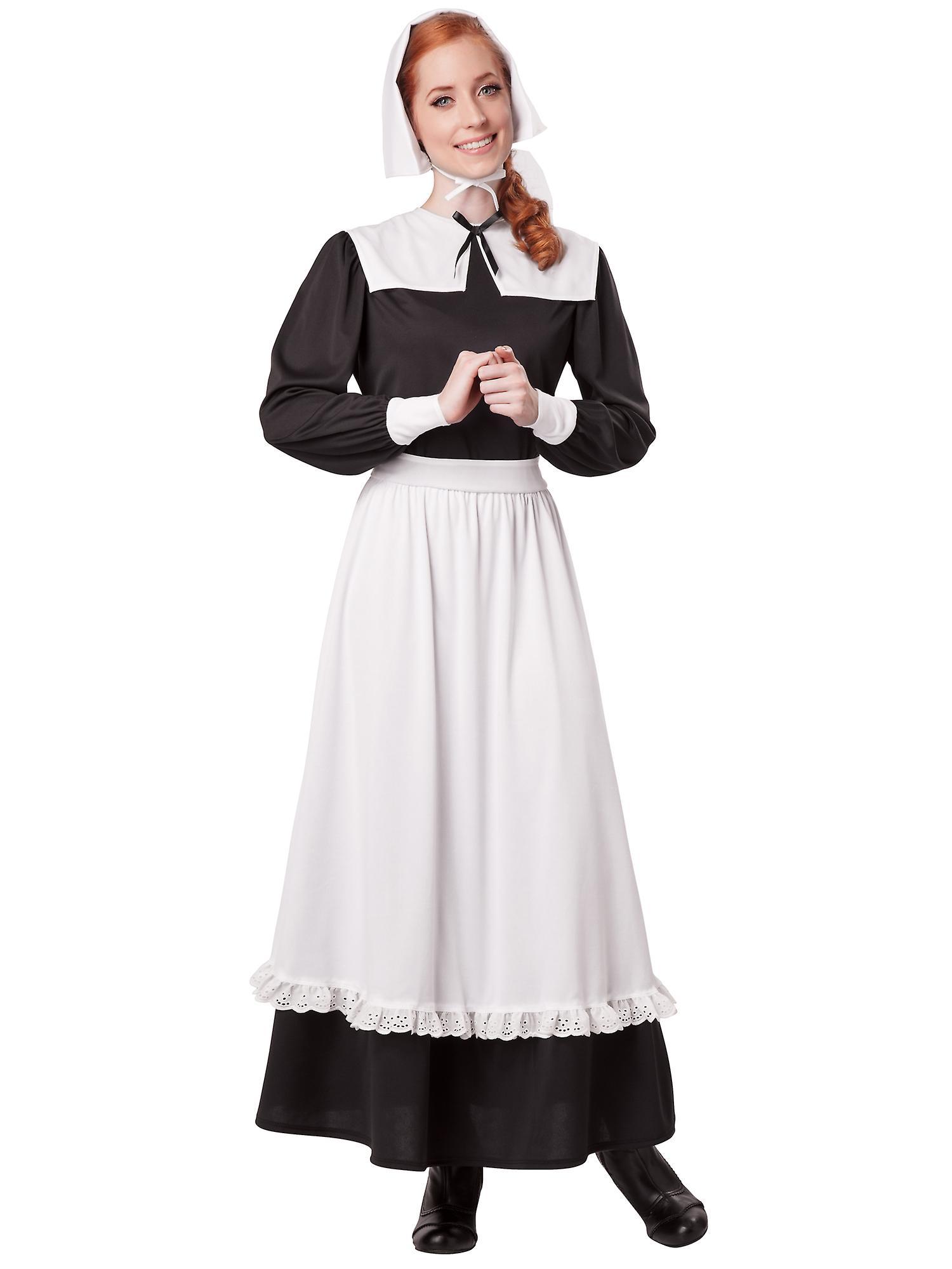 California Costume Collections Pilgrim Colonial Olden Day Pioneer Victorian Thanksgiving Womens Costume White X-Large (12-14)