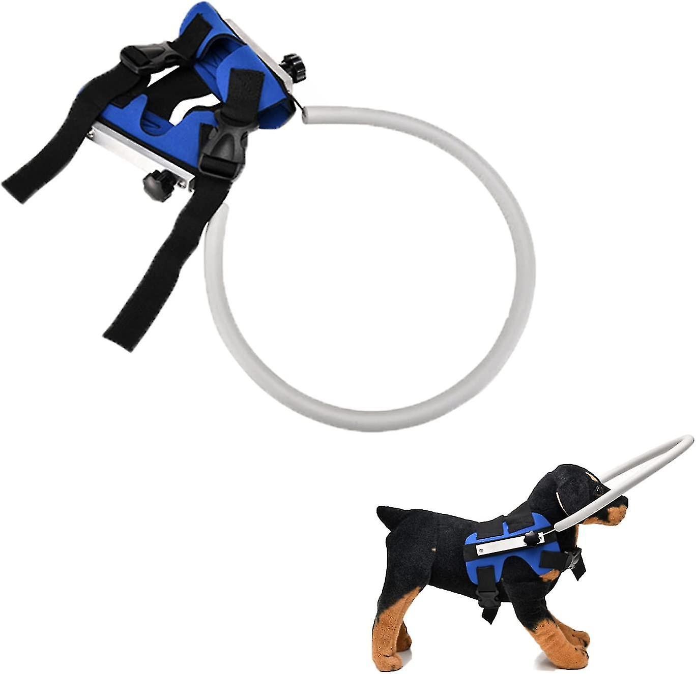 Tianzun Blind Dog Harness Vest, Blind Dog Anti Collision Ring, Blind Dog Halo, Adjustable Protect Sick Eyes Dogs Collision Blue S