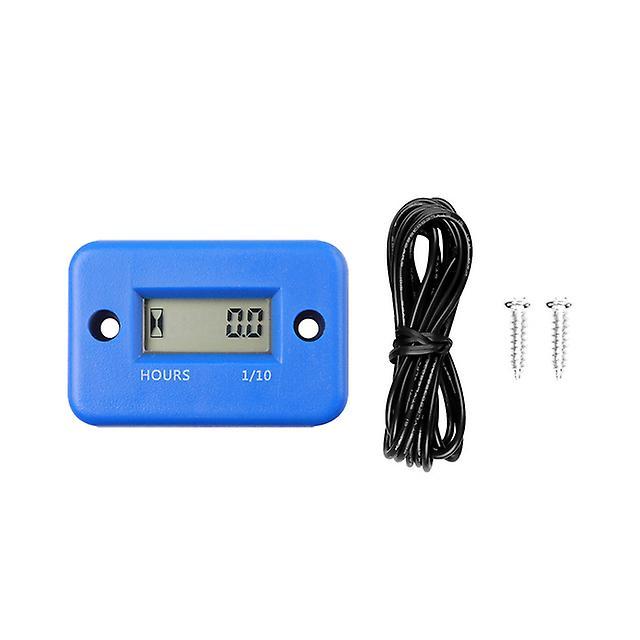 Gauges Digital Engine Tach Hour Meter Auto Inductive Lcd Display Timer Ip68 Waterproof  For Petrol Engine Hour Counter Vl03 Blue