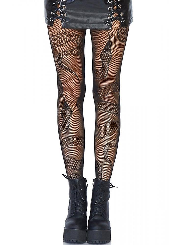 Leg Avenue Snake Fishnet Tights Black