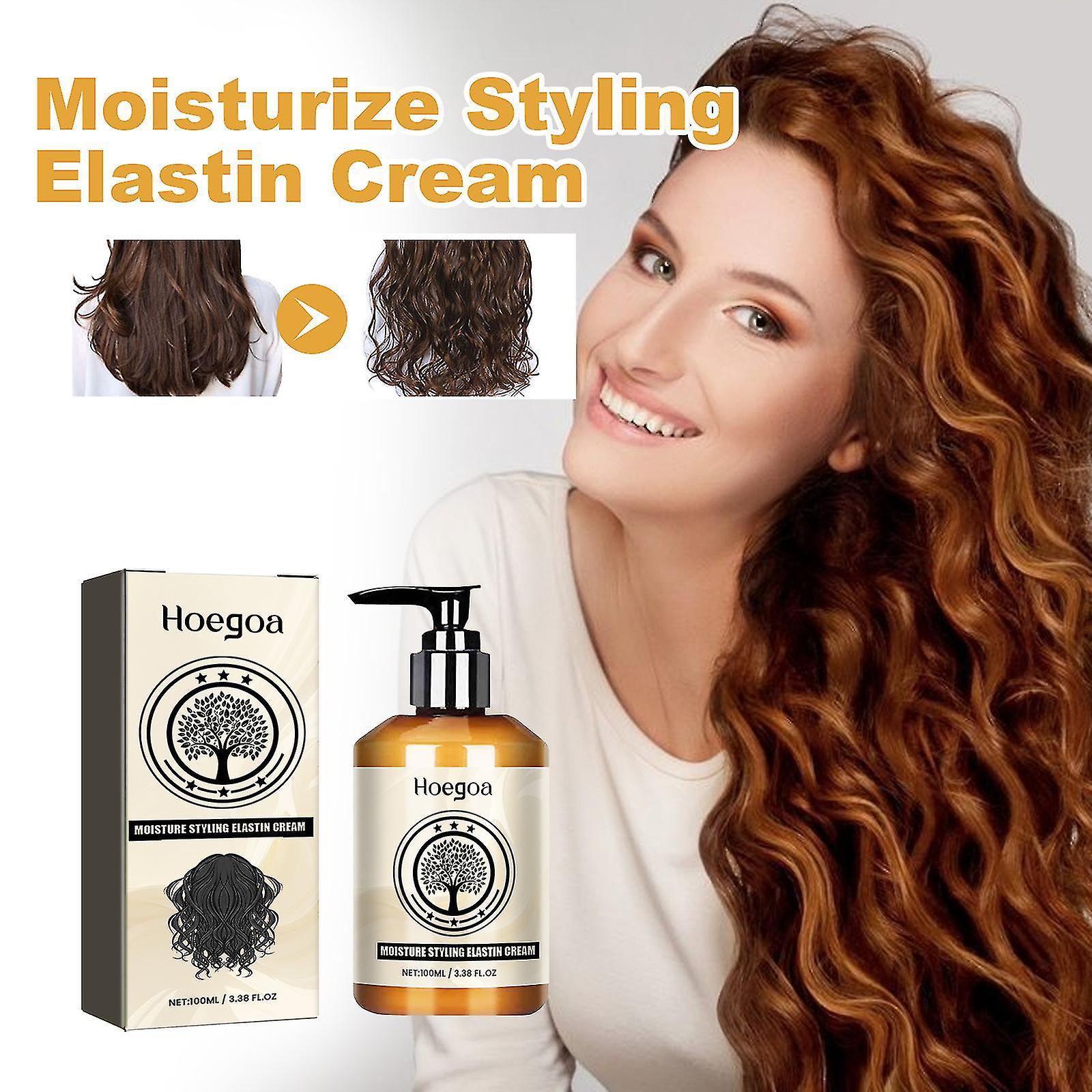 Hxetlv Long-Lasting Styling Moroccan Volume Moisturizing Elasticity, Moroccan Plumping Curl Defining Cream, Moroccan Hydrating Styling Cream 1pcs