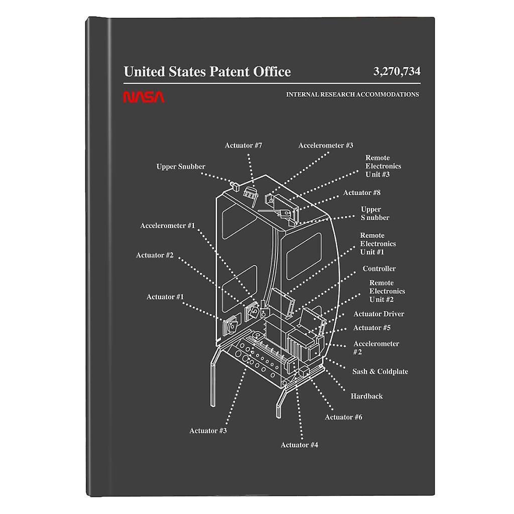 NASA Internal Research Accommodations Blueprint Hardback Journal Charcoal 13 x 18.5 cm