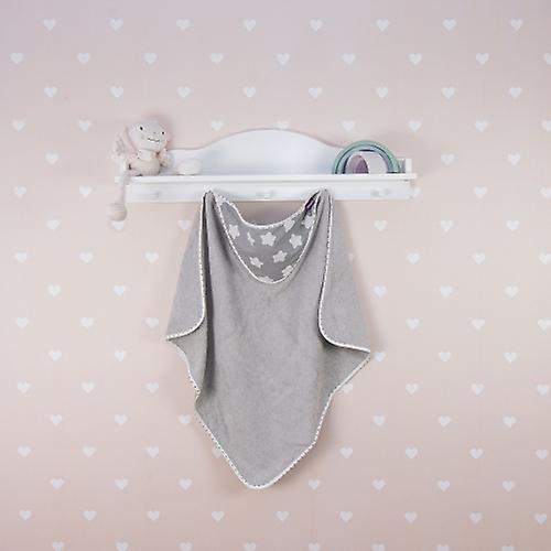 Puckdaddy Hooded Towel Finja 80x78cm Baby Towel with Star Motif in Grey