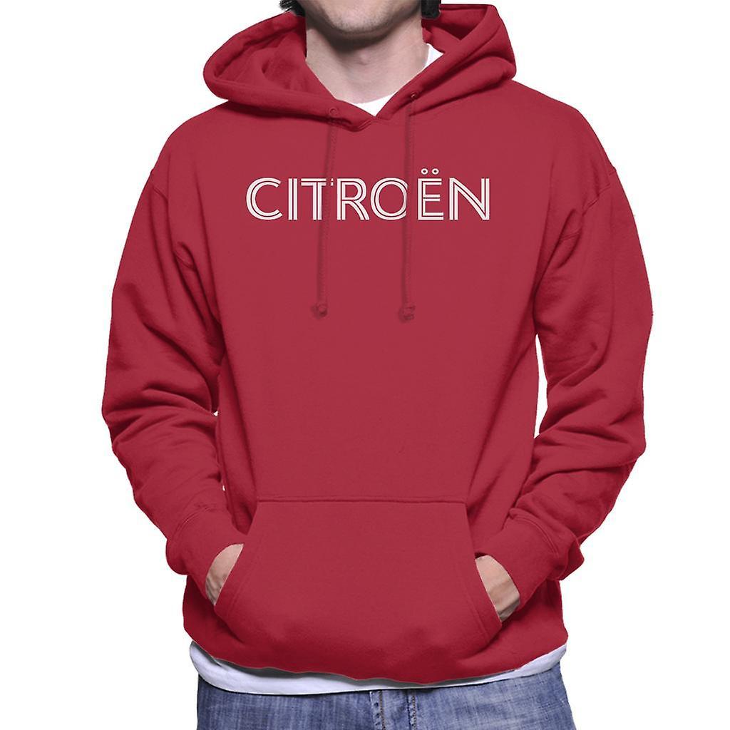 Citro�n Citroen Retro Line White Logo Men's Hooded Sweatshirt Cherry Red XX-Large