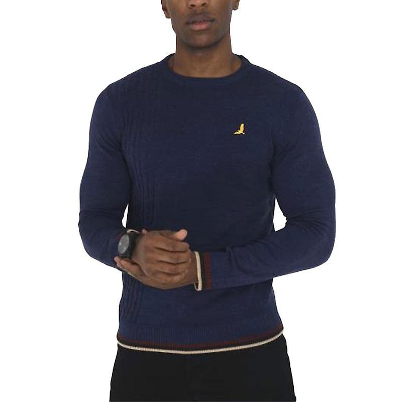 Brave Soul Mens Pullover Jumper Long Sleeve Crew Neck Sweate Navy M