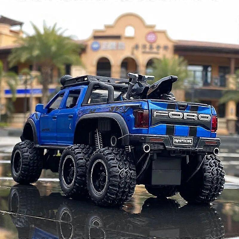 Redkid 1/28 Ford Raptor F150 Alloy Car Modified Off-Road Vehicle Model Diecast & Toy Vehicles Metal Car Model Collection Kids Toys Gift Blue