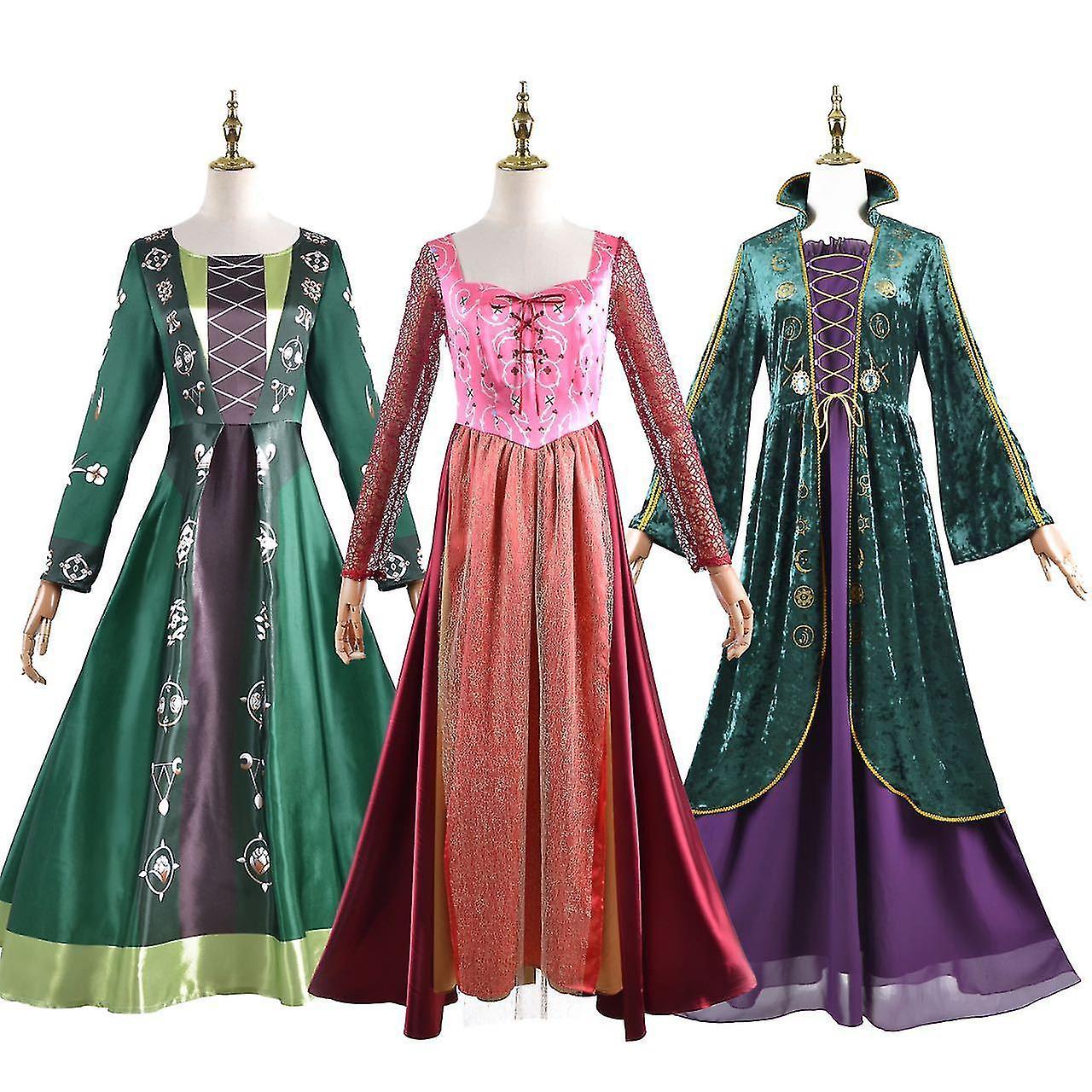 Cryin Hocus Pocus Medieval Cosplay Adult Dress Halloween Costume Winifred velvet dress L