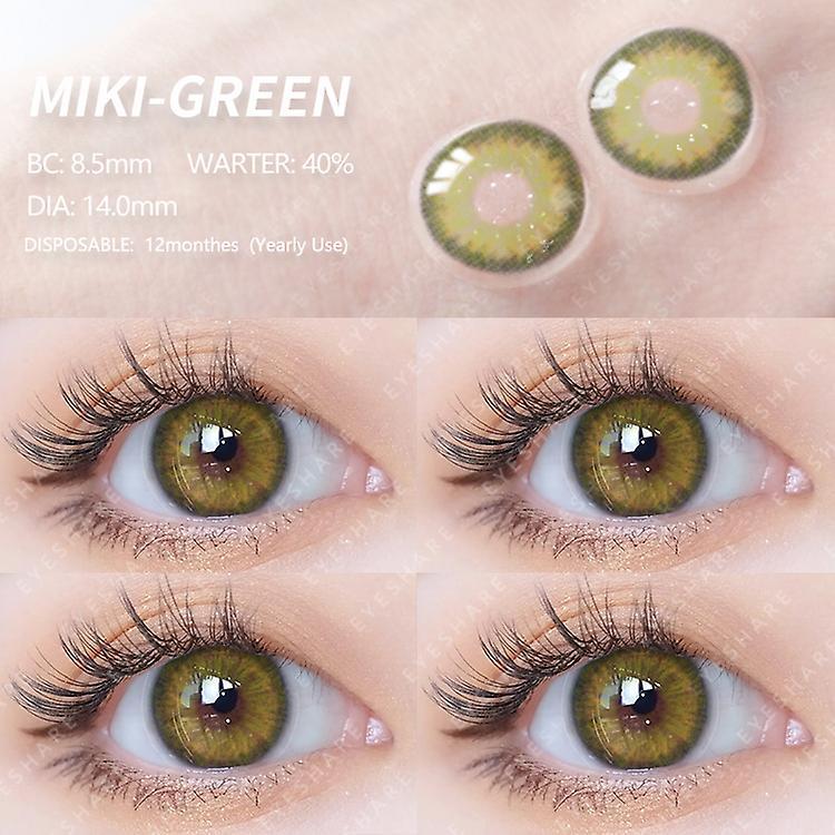 Visgaler Miki Series1 Pair Colored Contact Lenses Natural Look Brown Eye Lenses Gray Contact Blue Lenses Fast Delivery Green Eye MIKI-GREEN