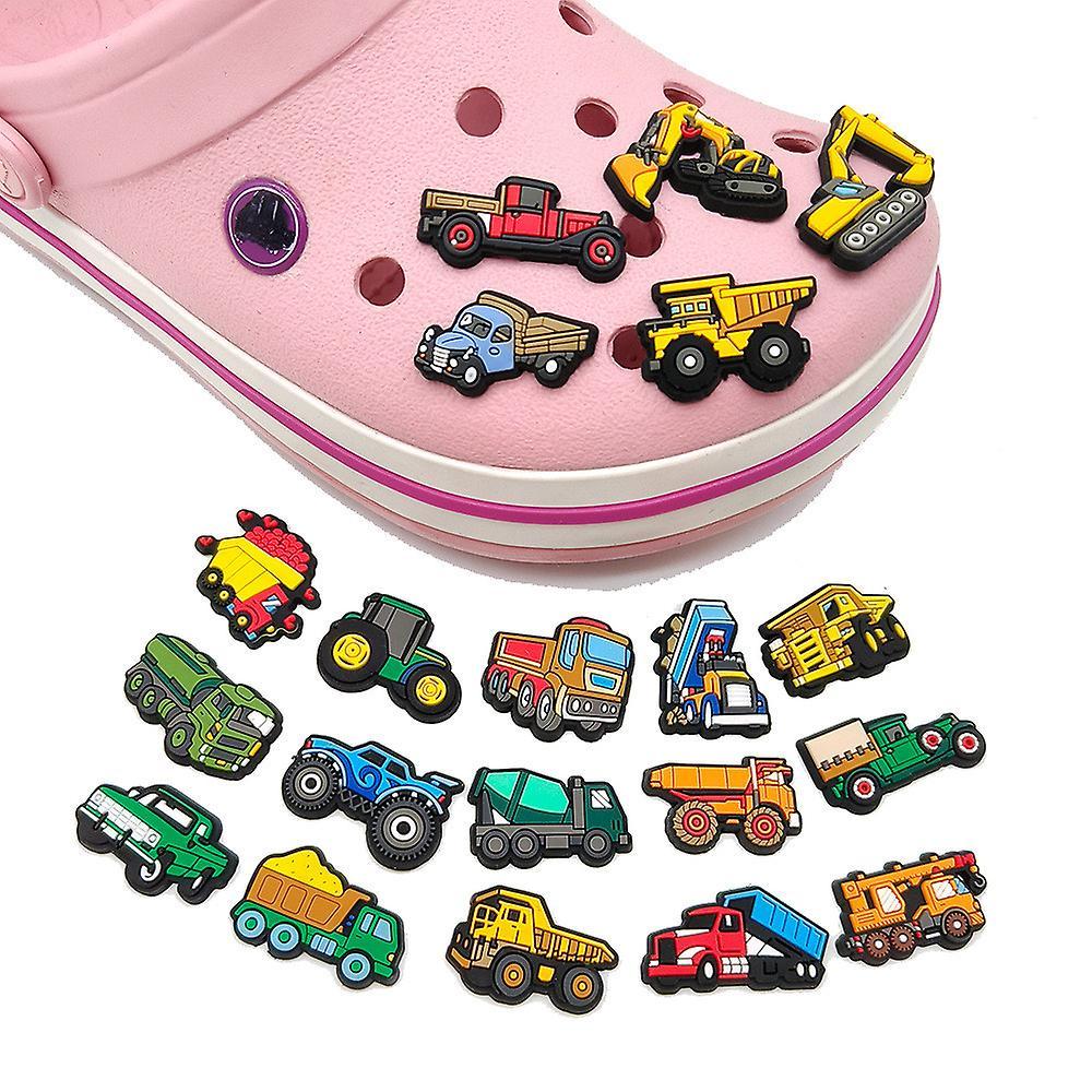 Vicbuy 20pcs Engineering Vehicle Themed Crocs Shoes Charms Beach Shoe Sandals Decoration Gifts Shoes Accessories Set