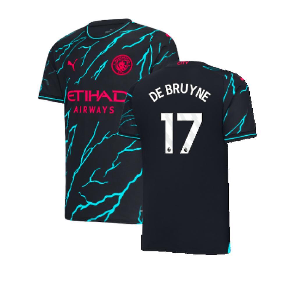 Puma 2023-2024 Man City Third Shirt (DE BRUYNE 17) Black Large Adults