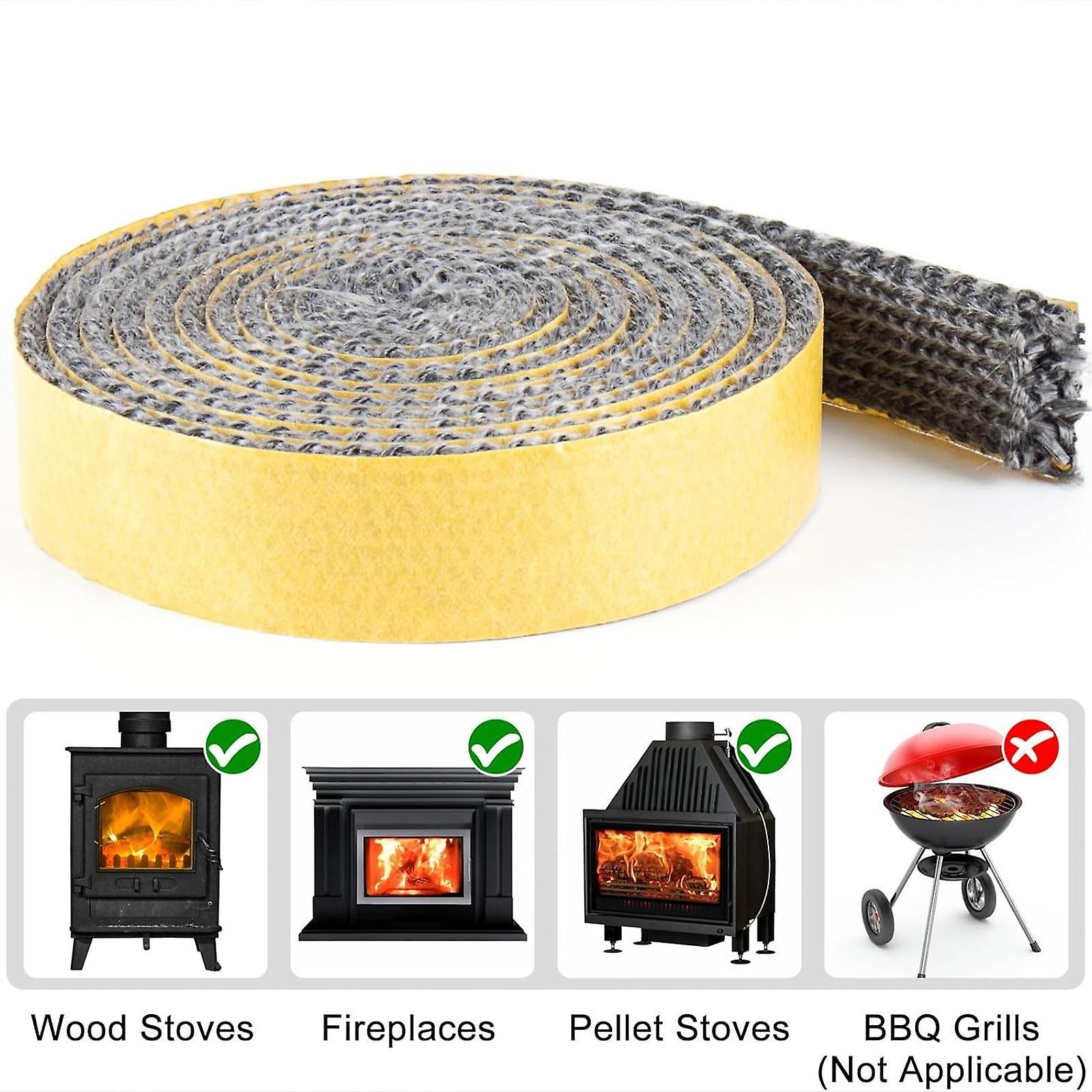 Elewelt Wood Stove Gasket, Pellet Stove Gasket, Hermetic Rope Fiberglass Sticker For Stove, Fireplace, Fireplaces, Oven Door, Boilers, High Tempera...