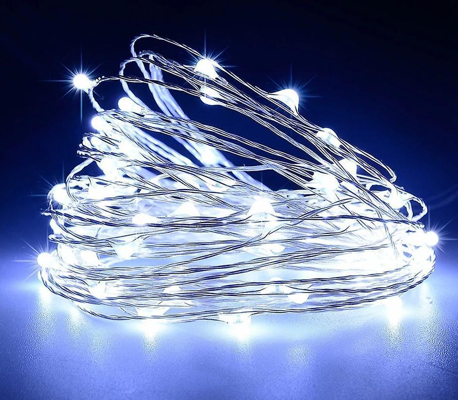 Slowmoose Usb & Battery Powered Waterproof Led String Lights White 3AA Battery powered