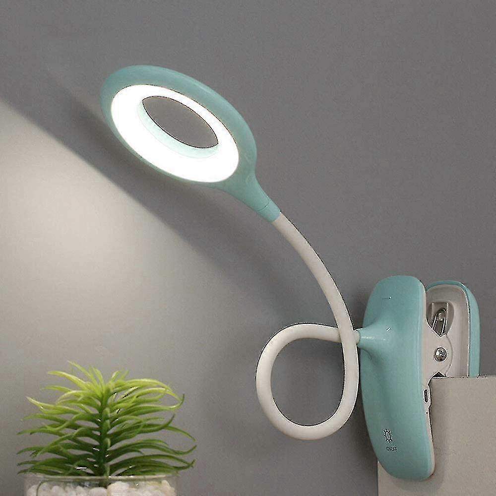 Tinor Led Clip-on Reading Lamp Dimmable Eye Protection Table Lamp Blue