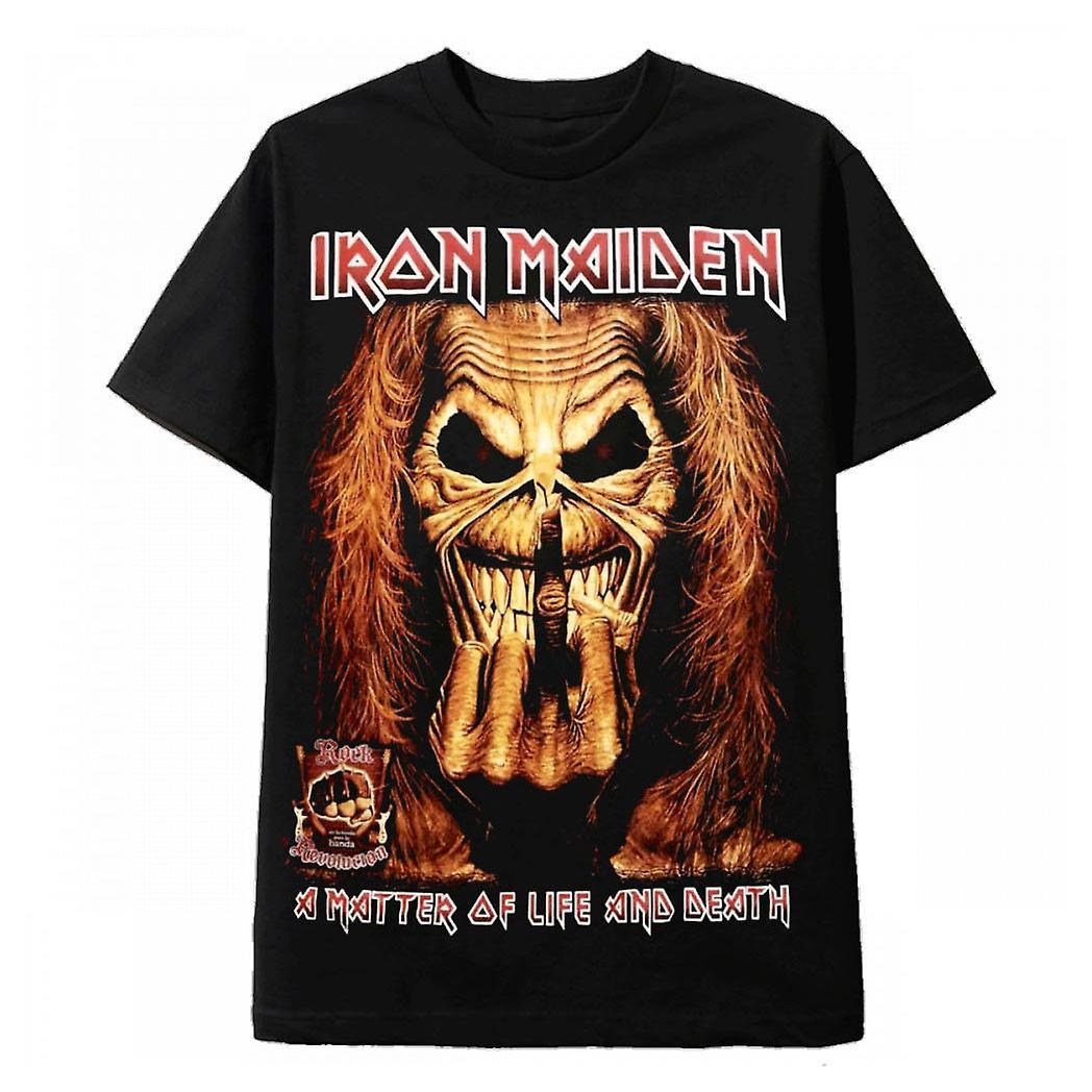 RockShark Vintage Rock Black T Shirt Iron Maiden Revolution To Live S