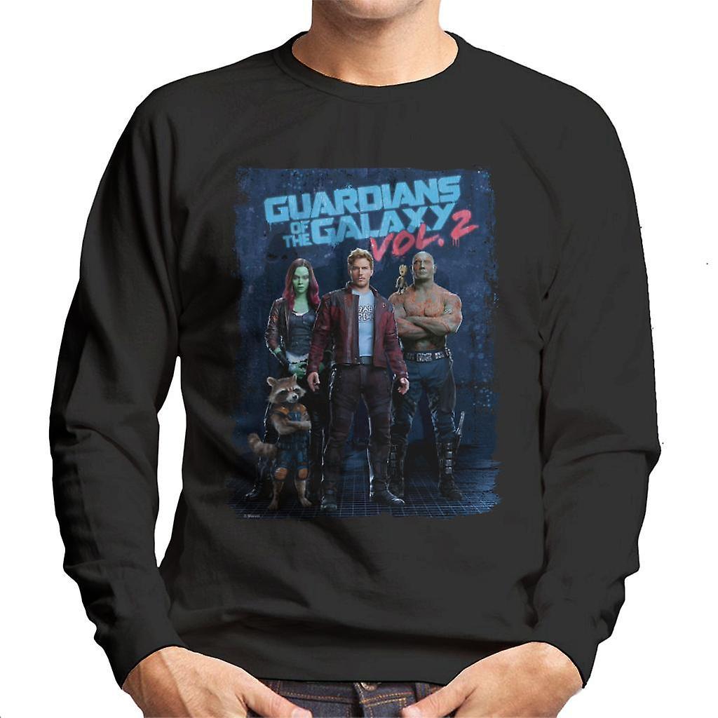 Marvel Guardians Of The Galaxy Vol 2 Poster Design Men's Sweatshirt Black Small