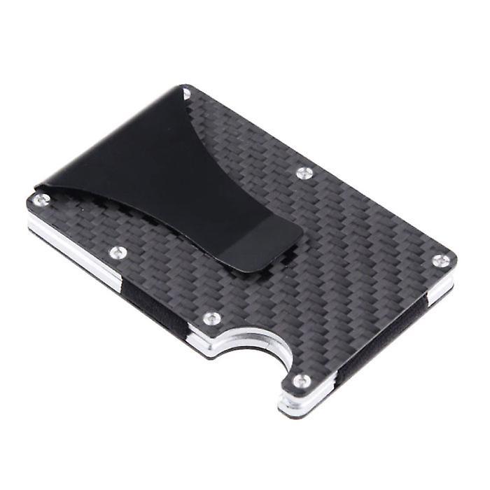 Gemeer Aluminum Carbon Fiber Wallet - Wallet Purse Card Holder Credit Card Money Clip - Black