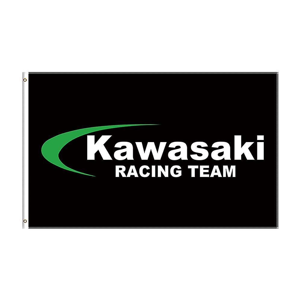 Redkid 3x5 Ft Kawasaki Flag Polyester Printed Racing Motorcycle Banner For Decor 150x240cm D-449