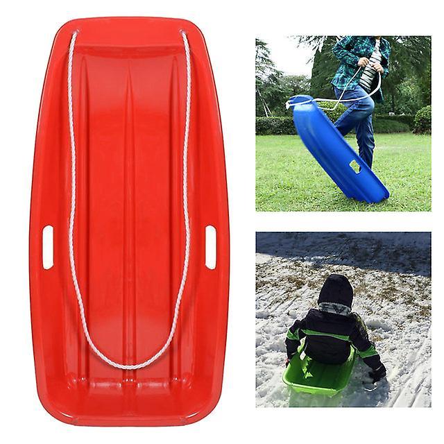 Mickcara Snow Sled Sand Grass Skiing Outdoor Winter Games Tools Sledge Downhill Toboggan Sleigh Sliding Work Garden Sled For Kids Adults Red