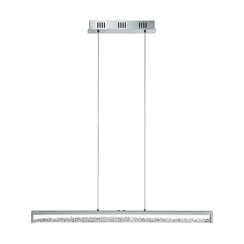 Eglo Lighting Cardito LED Touch Operated Ceiling Pendant Bar Light Polished Chrome with Crystals, Glass