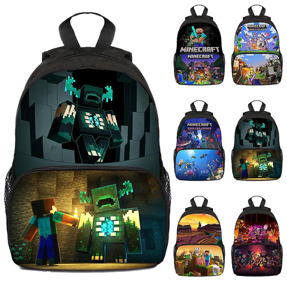 Manchalk Minecraft 3d Print Kids Backpack Kindergarten School Bag Bookbags Rucksack For Boys Girls A