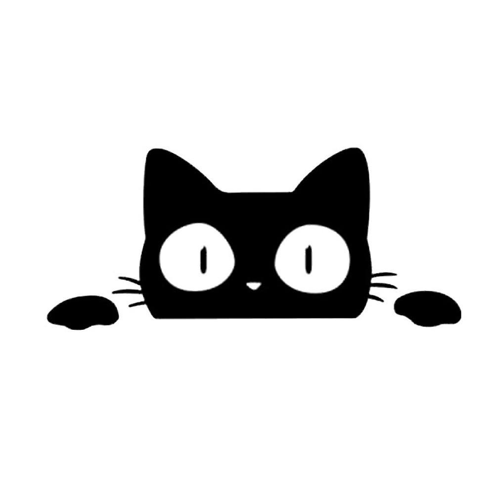 newmerun Reflective Peeking Cat Animal Car Styling Decorative Stickers Auto Window Decals Black