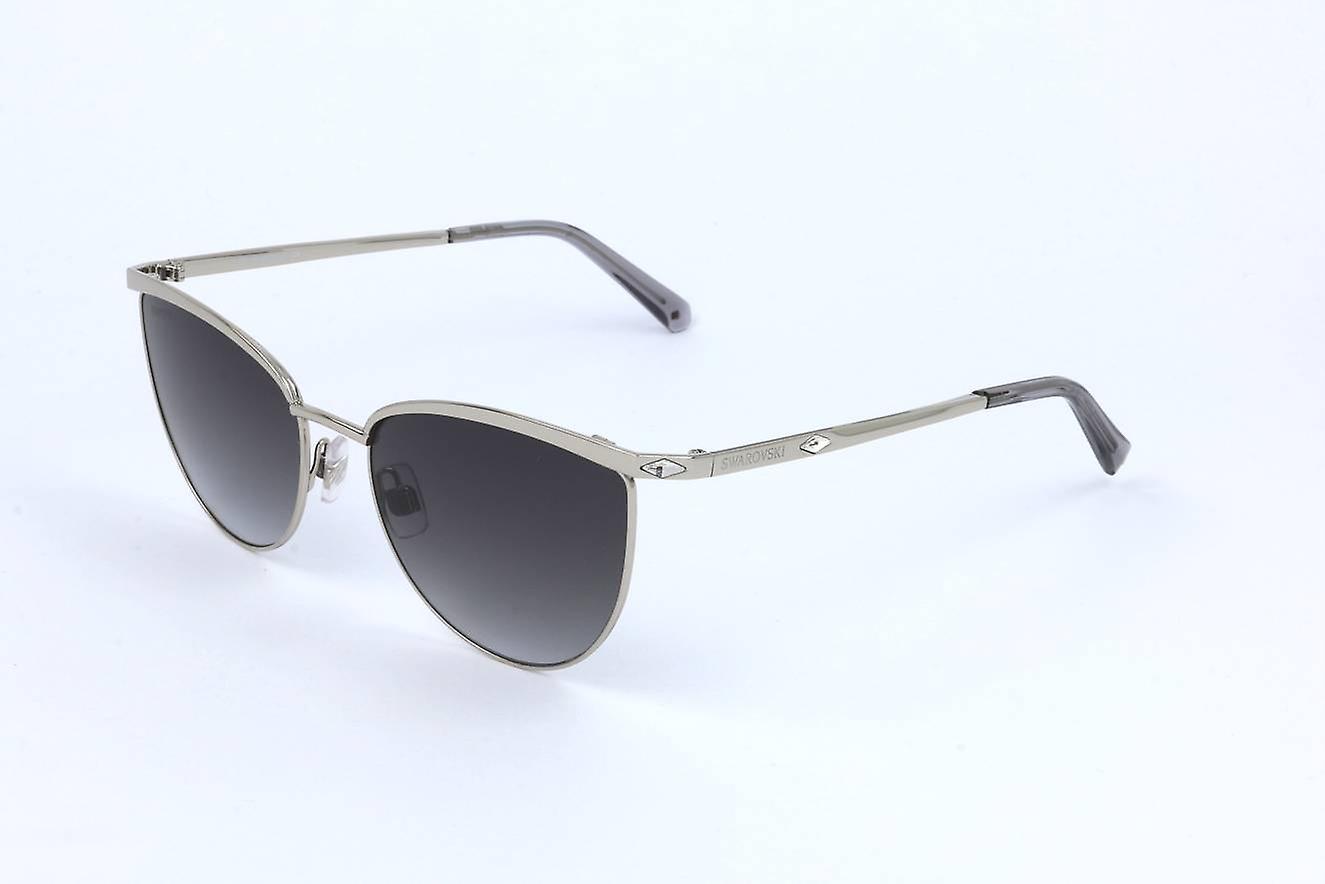 Sunglasses Swarovski SK0195 16B SHINY PALLADIUM  56/17/140 WOMAN Silver 56 mm