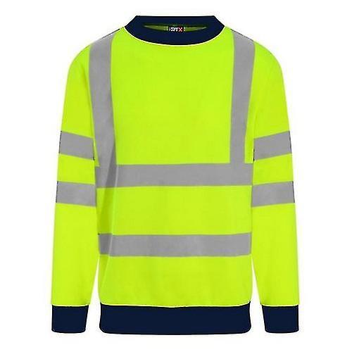 PRORTX PRO RTX Mens High Visibility Sweatshirt Yellow/Navy XL