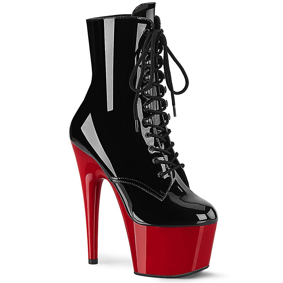 Pleaser womens ankle boots adore-1020 blk pat/red Uk 6/eu 39/us 9