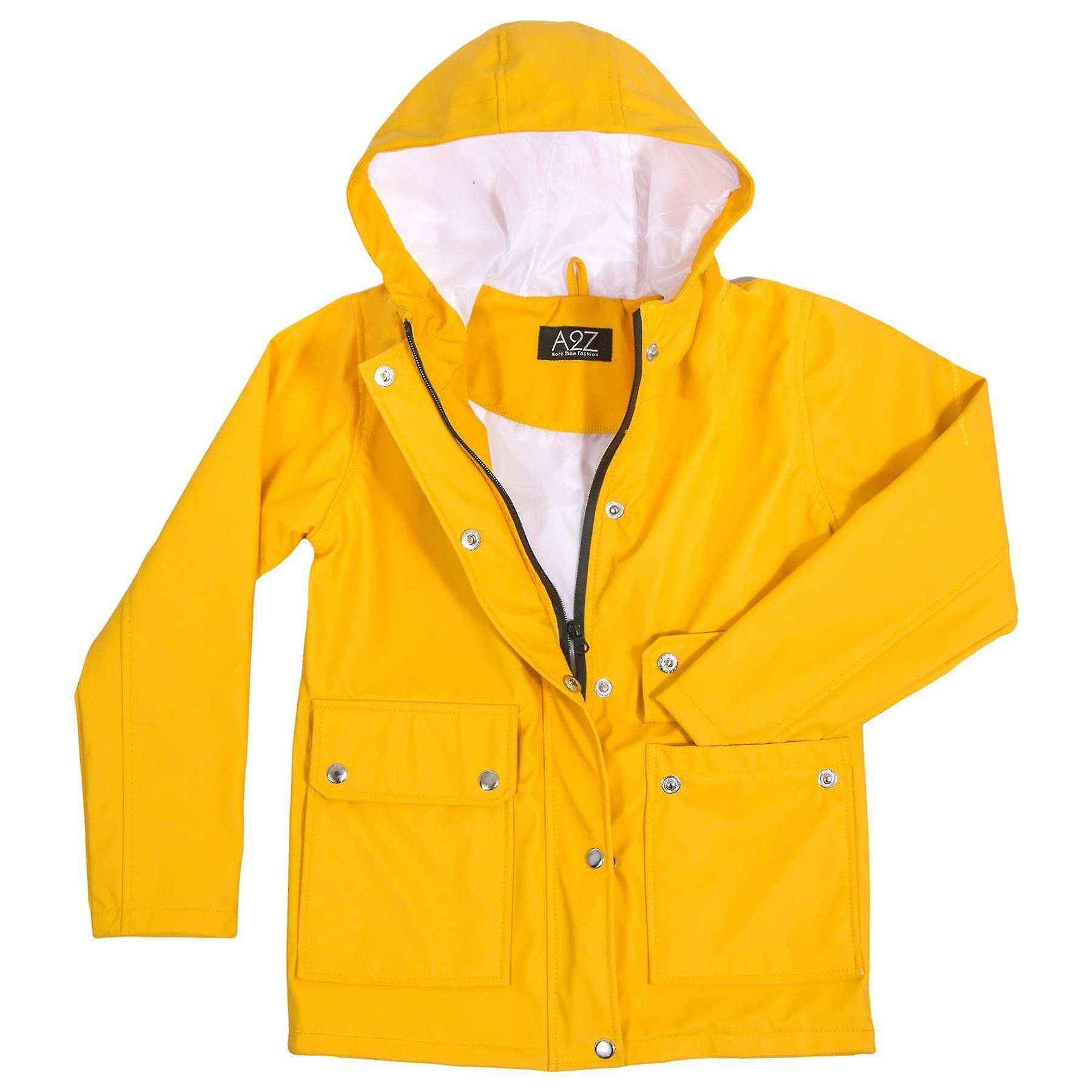 A2Z 4 Kids Kids Unisex PU Raincoat Waterproof Yellow Jacket 9-10 Years