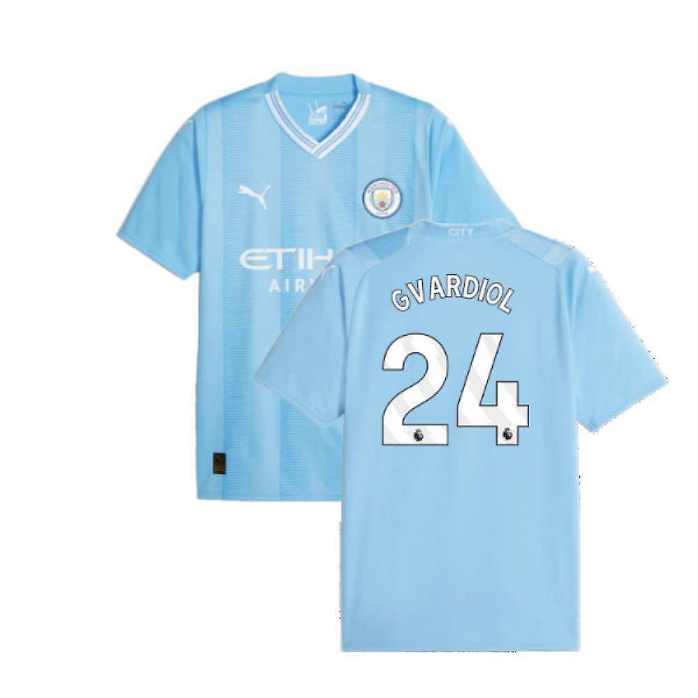 Puma 2023-2024 Man City Home Shirt (Gvardiol 24) Blue Large Adults