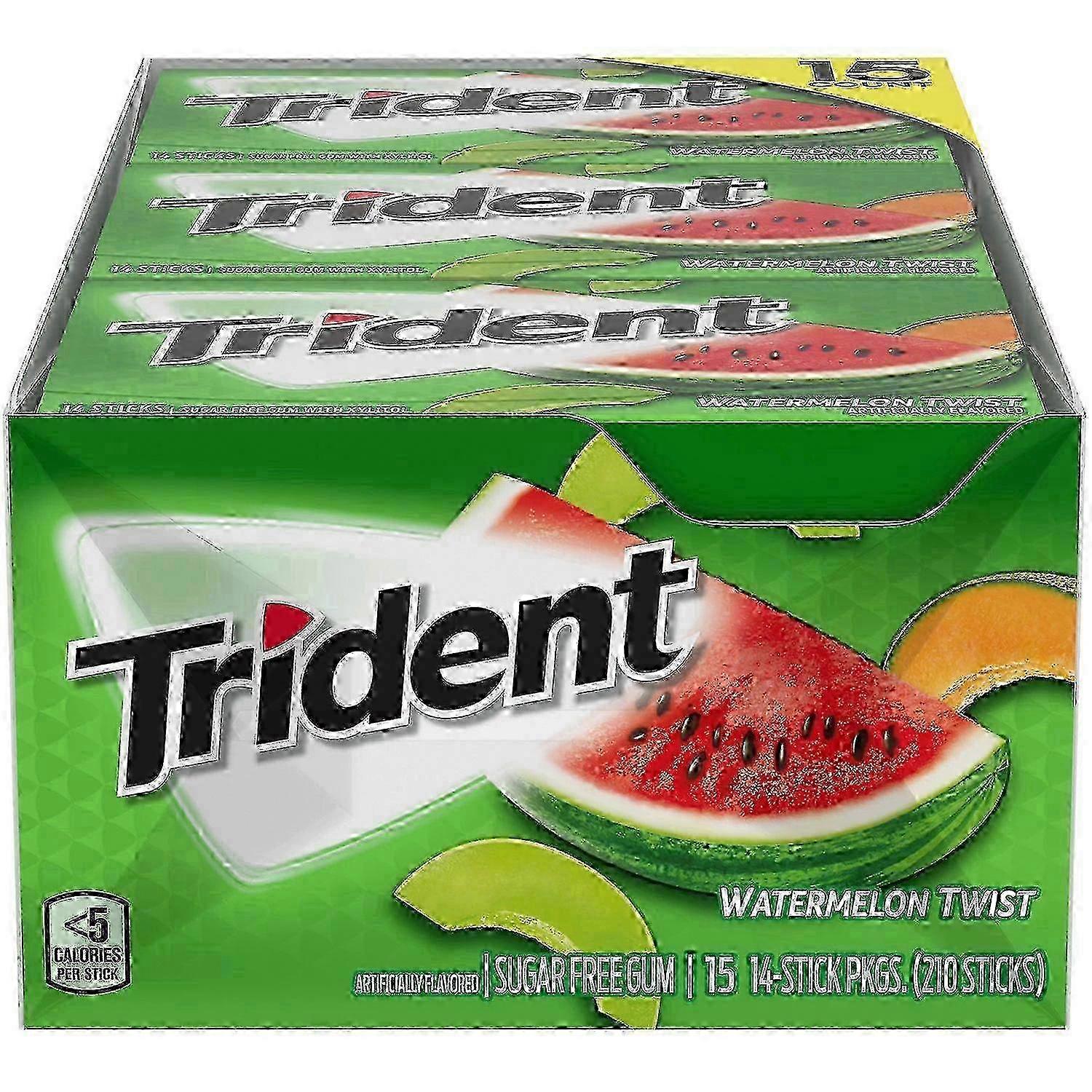 Trident Sugar Free Gum, Watermelon Twist, 15 Ea