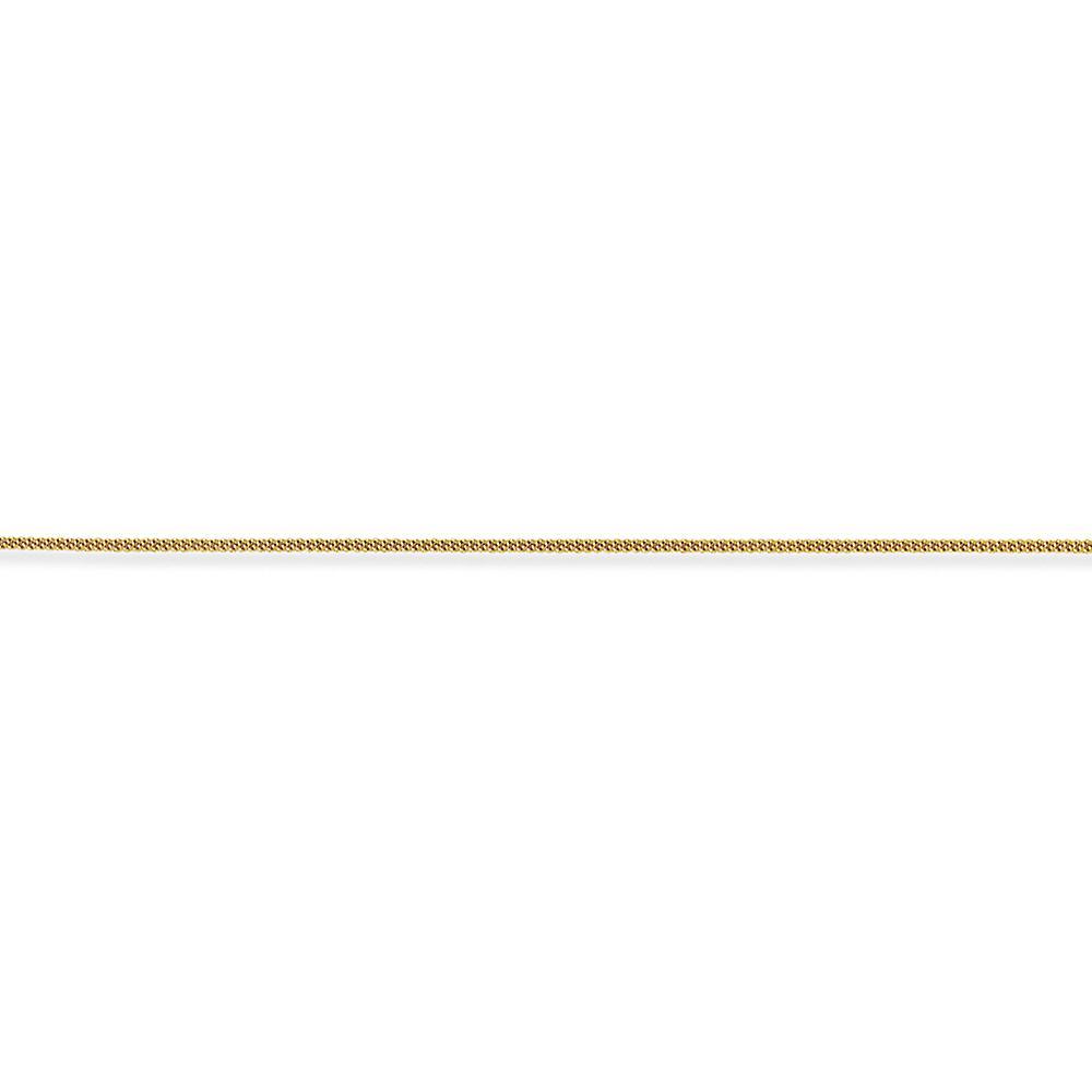 Jewelco London 9ct Yellow Gold - Tightly-linked Classic Curb Pendant Chain Necklace - 1.3mm gauge 22