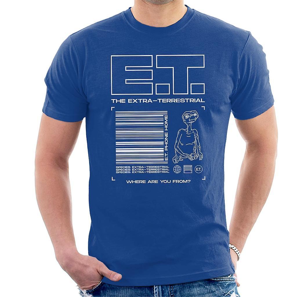 E.T. E.T. The Extra Terrestrial Where Are You From Men's T-Shirt Royal Blue Small