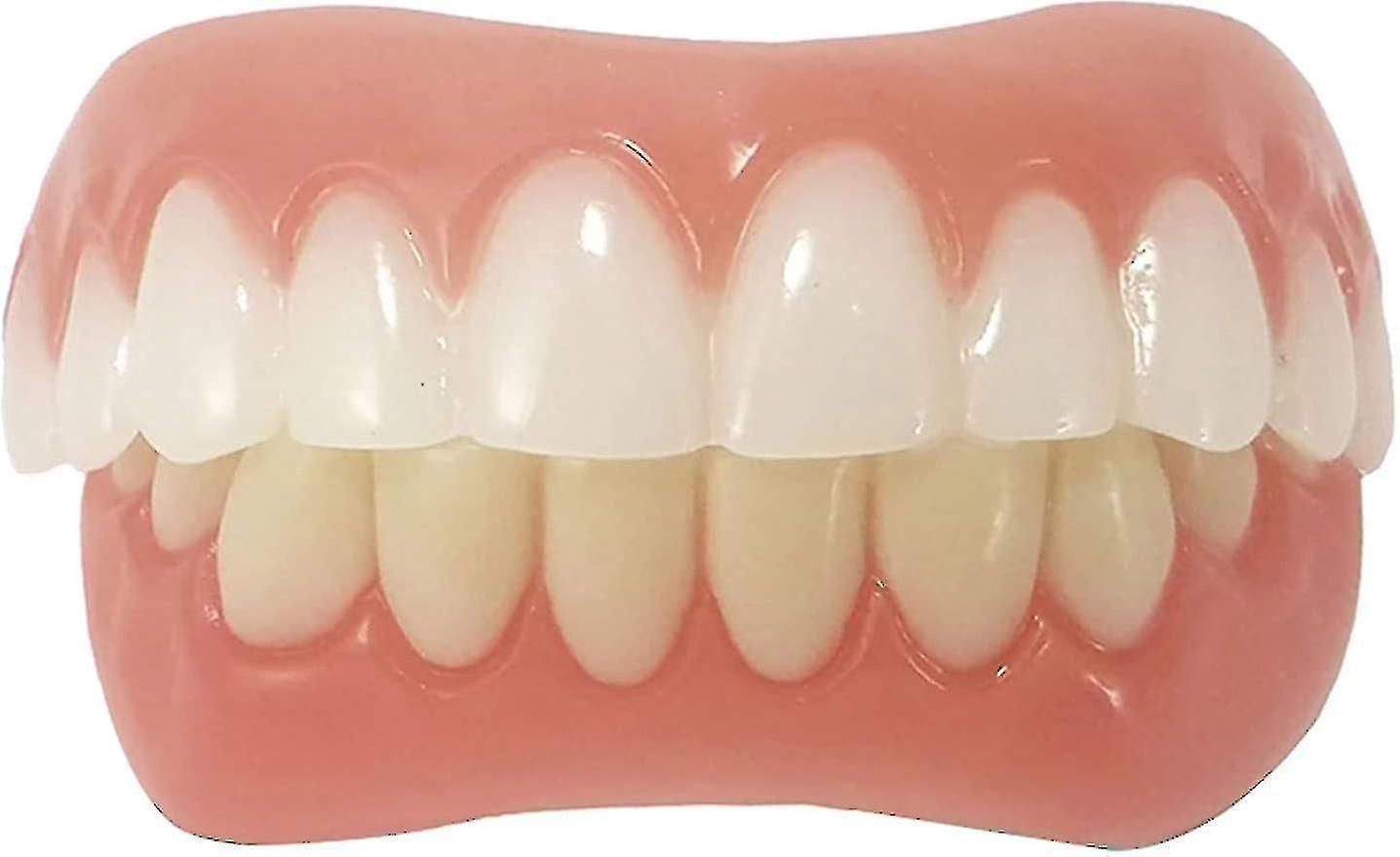 Upper And Lower Veneer Dentures For Women And Men Fake Teeth Natural Shade! Fix Your Smile At Home Within Minutes!