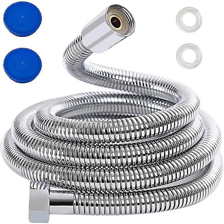 Zhenv 3m Shower Hose, Stainless Steel Replacement Shower Pipe Extra Long Shower Hose With Washers, Chorme (3m/118inch)