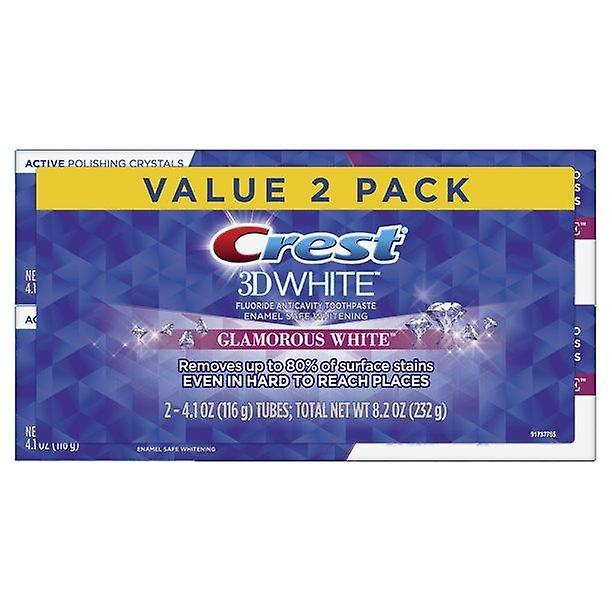 Crest 3d White Whitening Toothpaste, Glamorous White, 3.8 Oz, 2 Pack