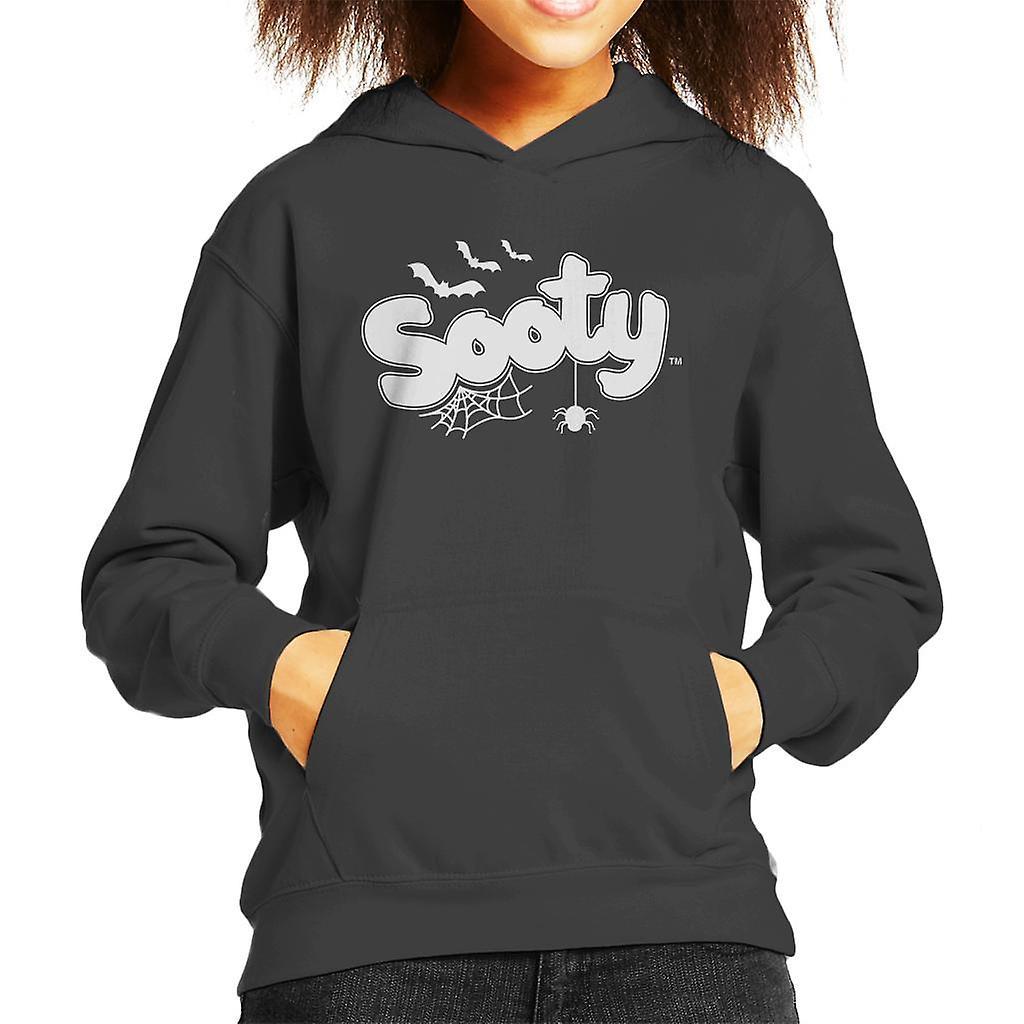 Sooty Halloween Glow In The Dark Logo Kid's Hooded Sweatshirt Charcoal Small (5-6 yrs)