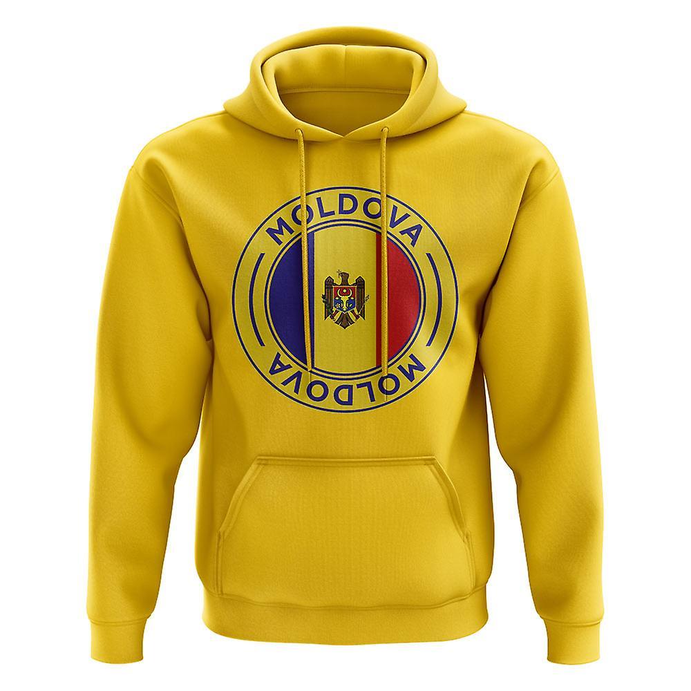 UKSoccerShop Moldova Football Badge Hoodie (Yellow) MW