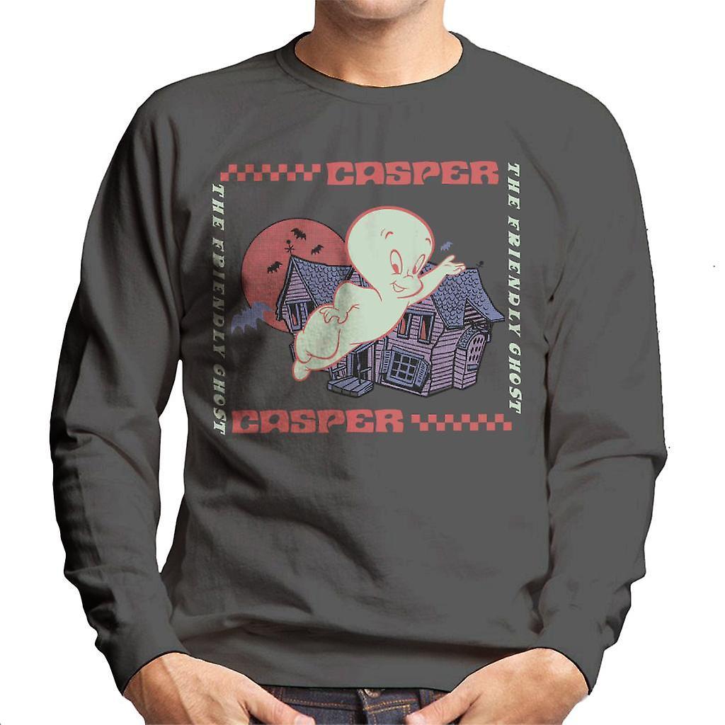 Casper The Friendly Ghost Check Square Men's Sweatshirt Charcoal XX-Large